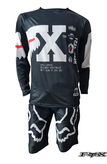 CONJUNTO FOX WHITE BLACK PRO