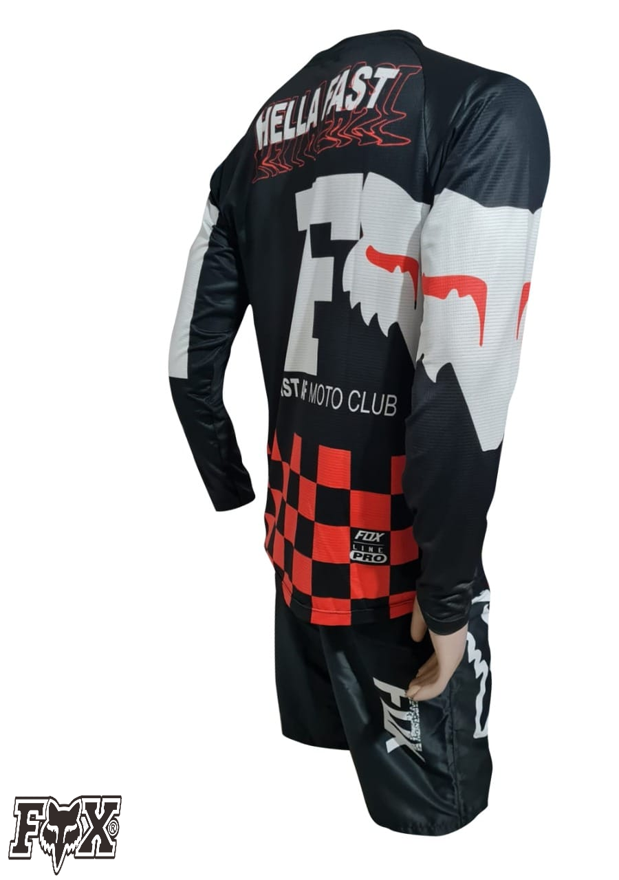 CONJUNTO FOX WHITE BLACK PRO